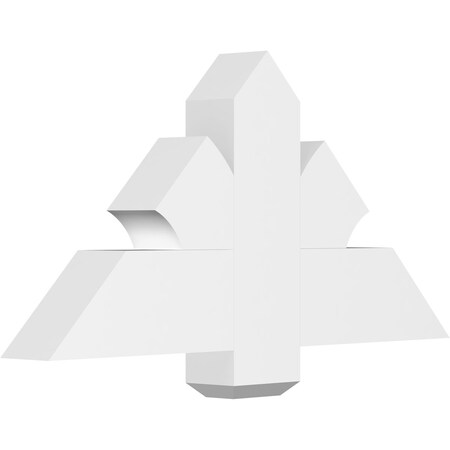 Ekena Millwork Redmond Architectural Grade PVC Gable Bracket, 36"W x 18"H x 4"D x 6"F, 12/12 Pitch GBP036X18X0406RED00